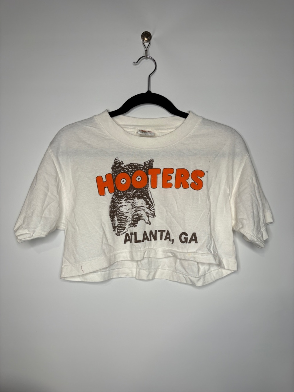 Vintage 1995 HOOTERS Altanta, GA Crop Top Size Medium MORE THAN A MOUTHFUL